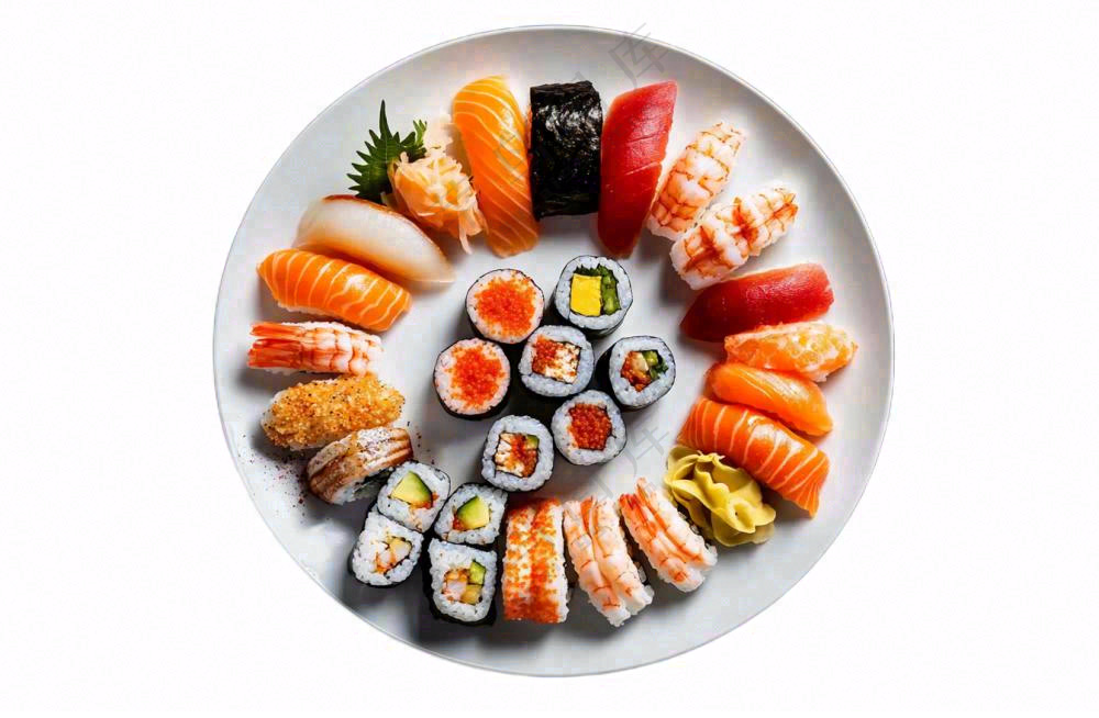 寿司三文鱼食物摄影图免抠
