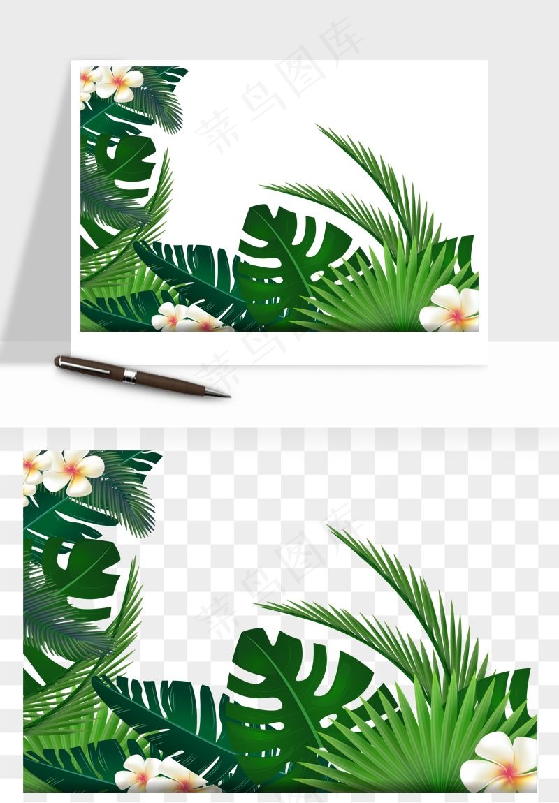植物花卉边框装饰png免抠