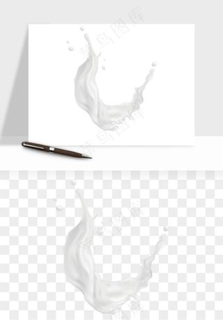 飞溅的牛奶牛奶杯元素png免抠