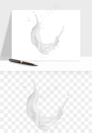 飞溅的牛奶牛奶杯元素png免抠