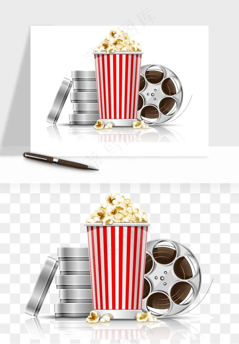 爆米花小吃png免抠