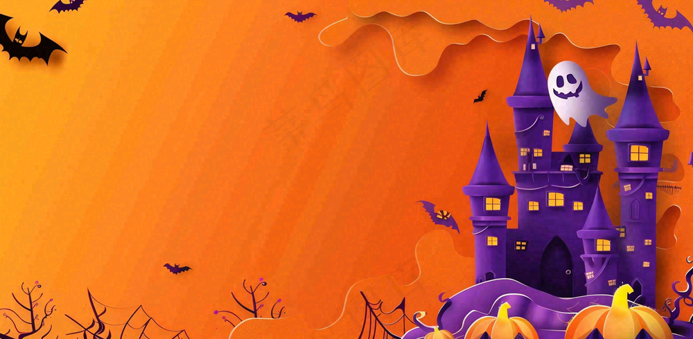 万圣节南瓜灯捣蛋恐怖背景