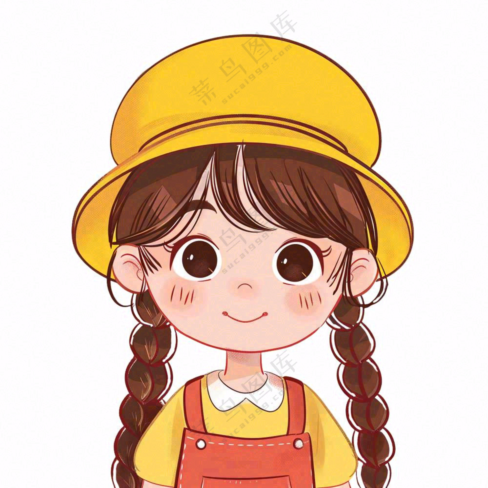 女孩学生人物卡通插画免抠