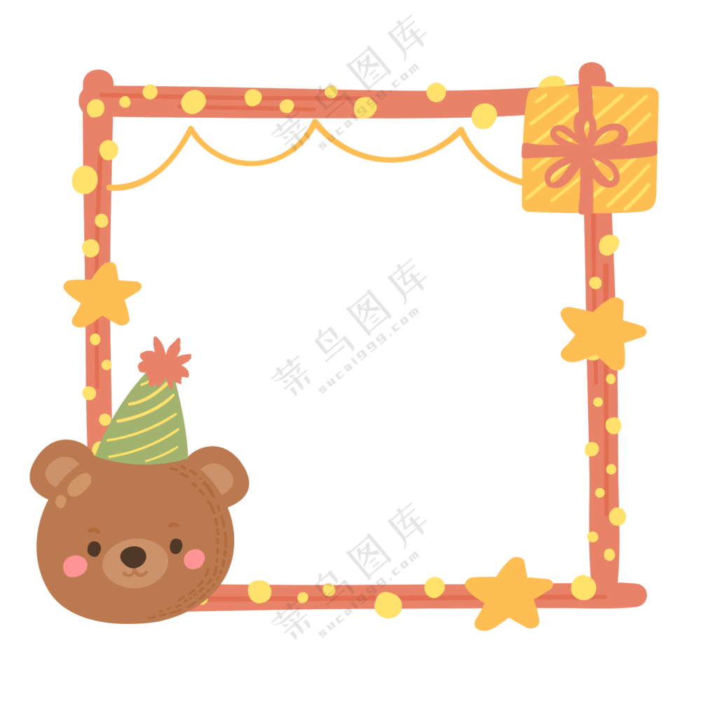 卡通动物形象边框 (2)