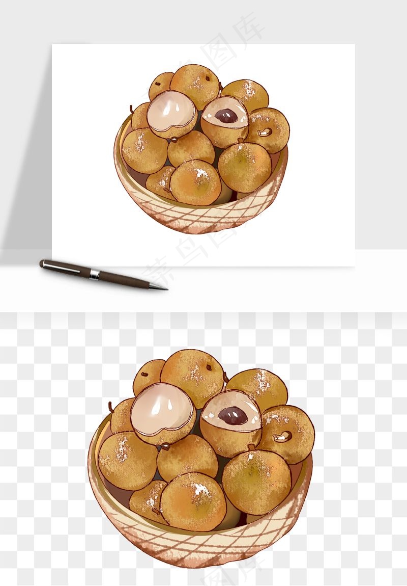 龙眼桂圆水果png免抠