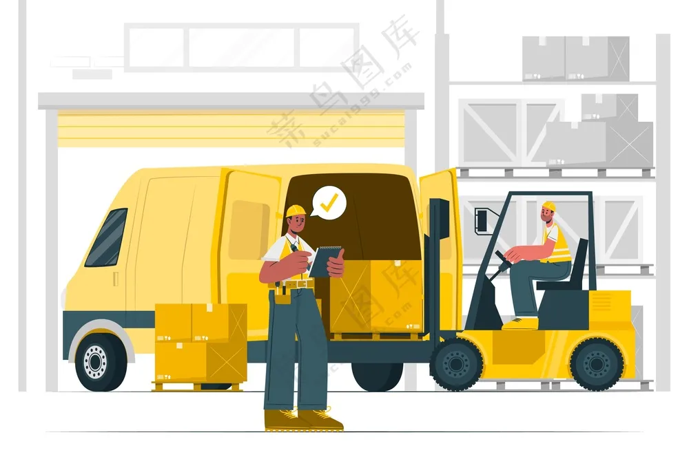 卡通装卸工人素材