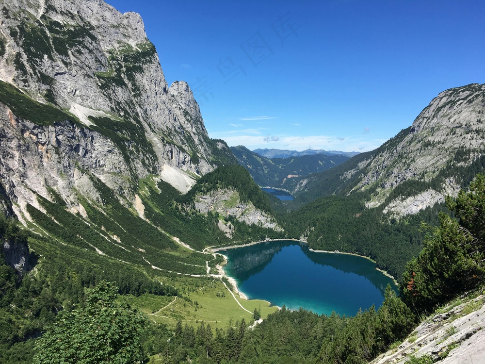 峰湖静谧清新景·自然山水风·绿蓝交织·屏保美图