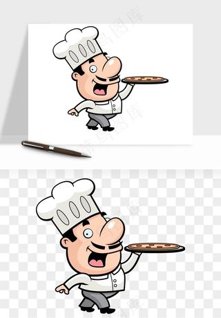 手绘厨师大厨png免抠