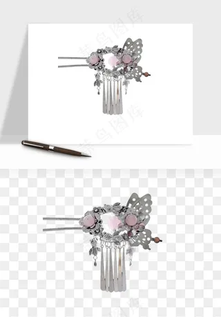 古风发簪头饰配饰png免抠