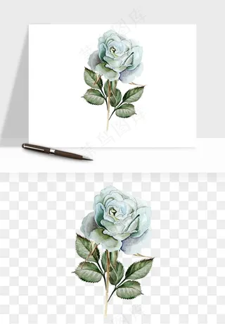 水彩复古花卉png免抠