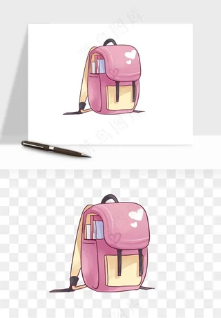 卡通书包背包双肩包png免抠