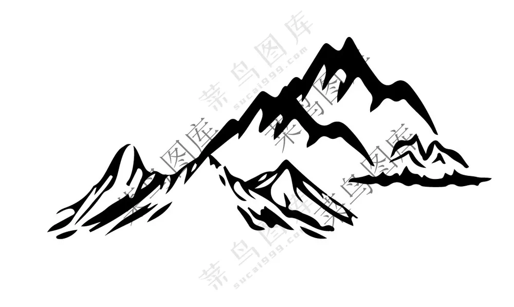 矢量山峰山脉