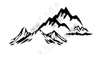 矢量山峰山脉