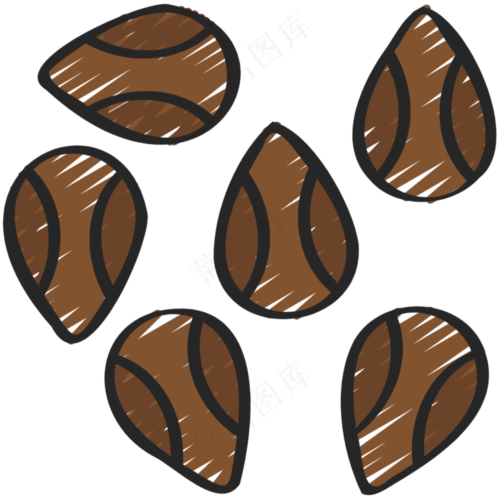 奇亚籽 chia 绿色健康食品 铅笔手绘图标icon