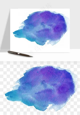 水彩泼墨涂鸦墨迹元素png免抠