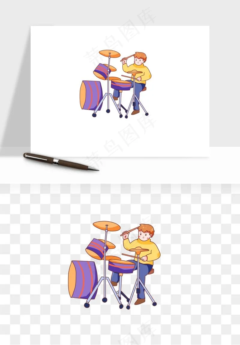 摇滚架子鼓乐器png免抠