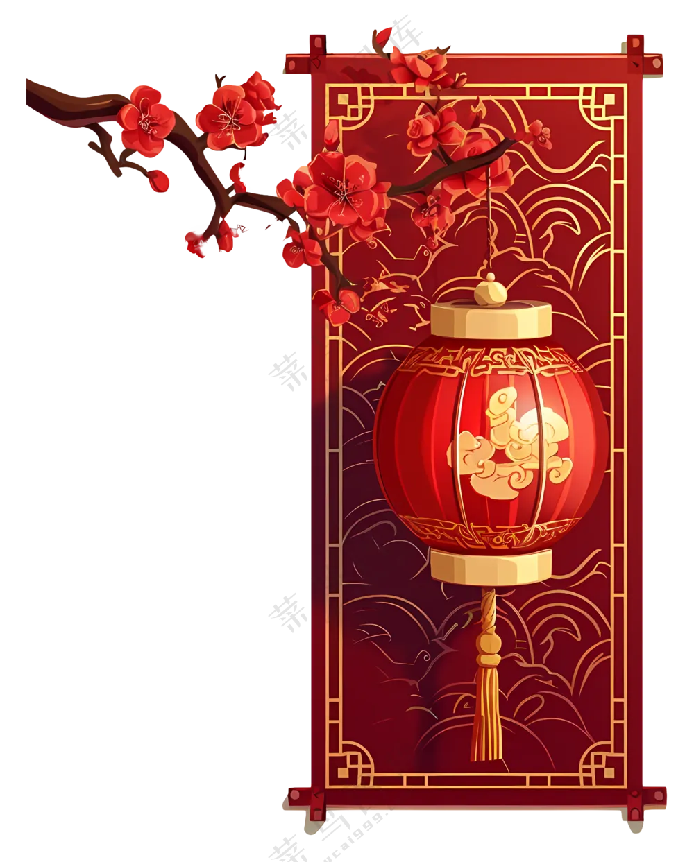 中国新年-花红灯笼