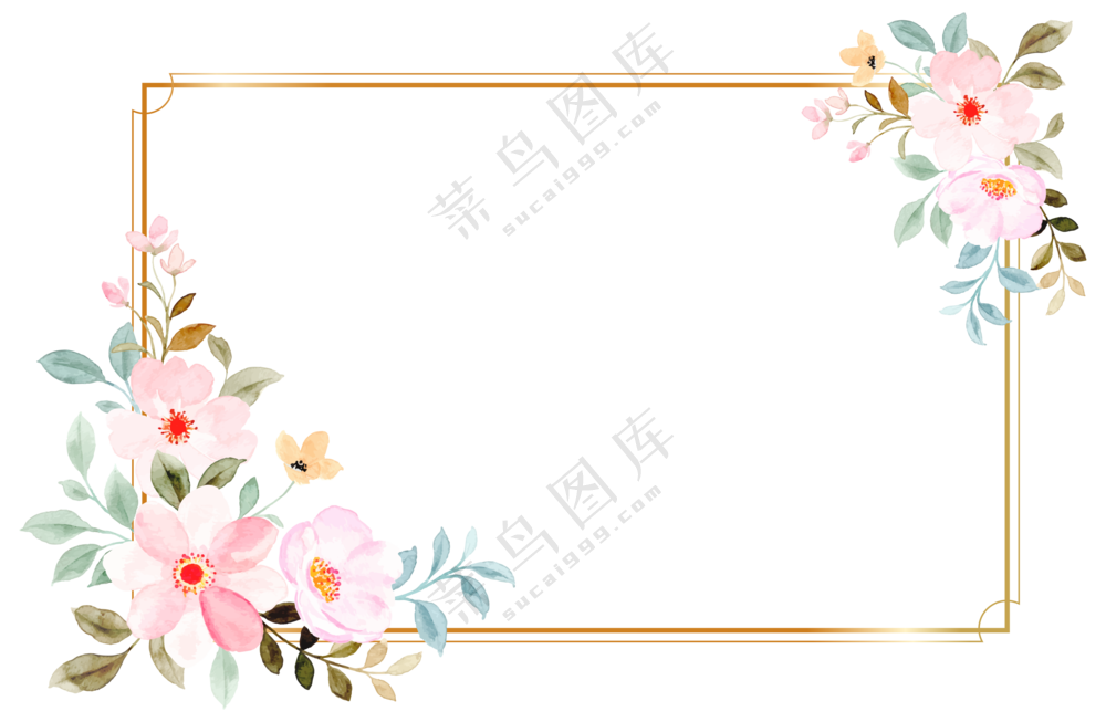 手绘花卉装饰边框