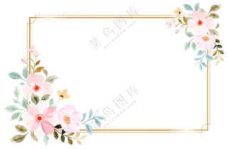 手绘花卉装饰边框
