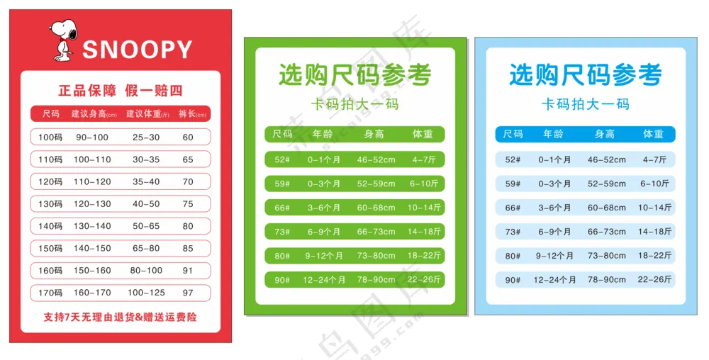 婴幼儿衣服尺码表