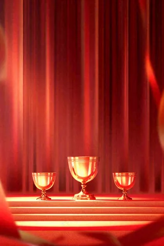 销量冠军销售红色大气奖杯背景