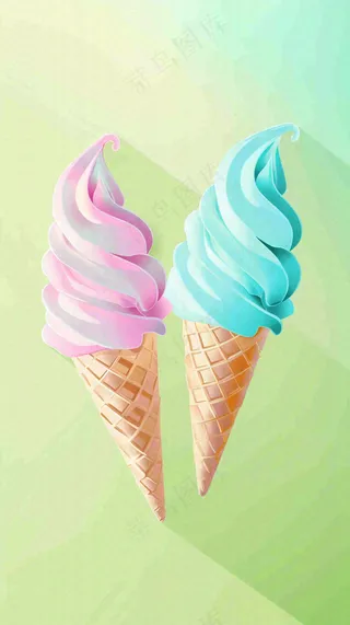 夏日饮品冰淇淋美食背景
