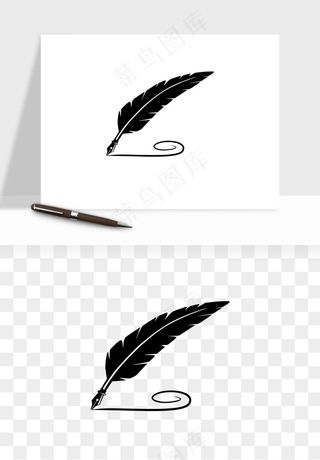 复古羽毛笔png免抠