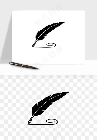 复古羽毛笔png免抠