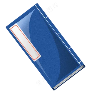 无题蓝色古风书籍插画PSD元素