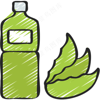 绿色果汁 绿色健康食品 铅笔手绘图标icon