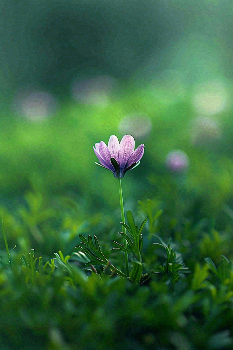 春天草丛里的小花立春惊蛰春分摄影图