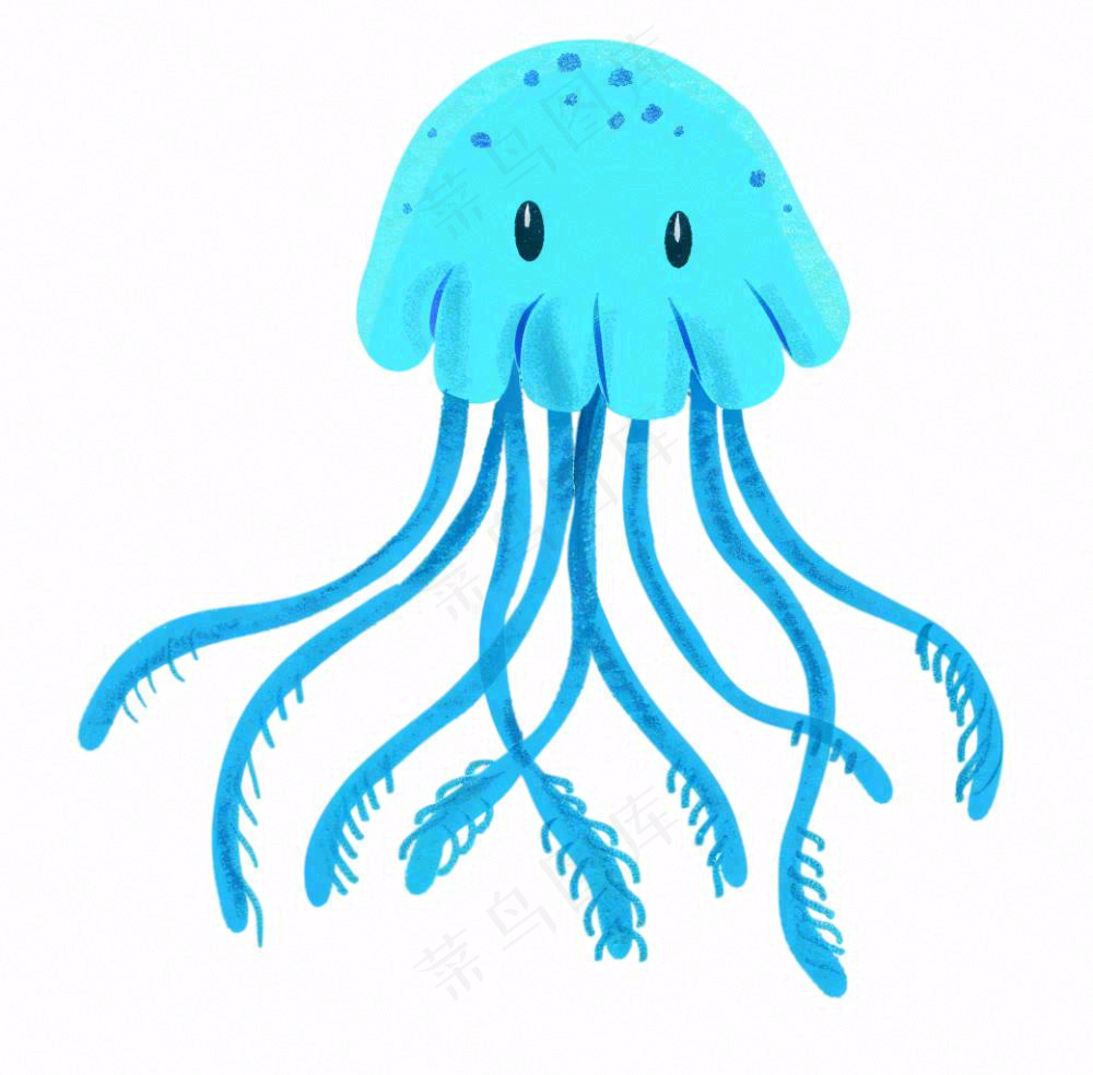 水母海洋动物卡通插画免抠