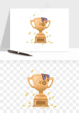 荣誉奖杯冠军金奖png免抠