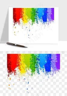 水彩泼墨涂鸦墨迹元素png免抠