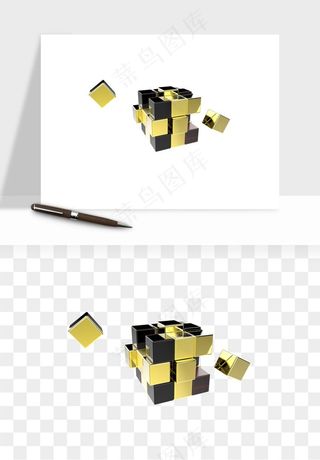 立体创意魔方png免抠