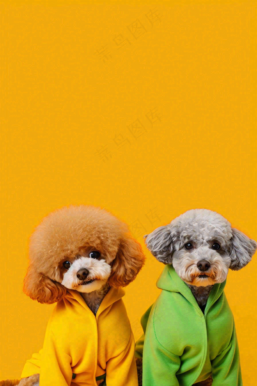 宠物生活馆猫狗卡通插画背景