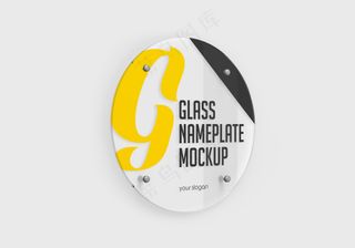 白色简约风透明亚克力广告牌样机