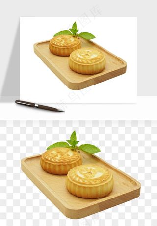 中秋月饼实物png免抠