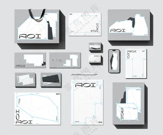 名片logo海报信封邀请函手提纸袋包装盒vi文创样机-01