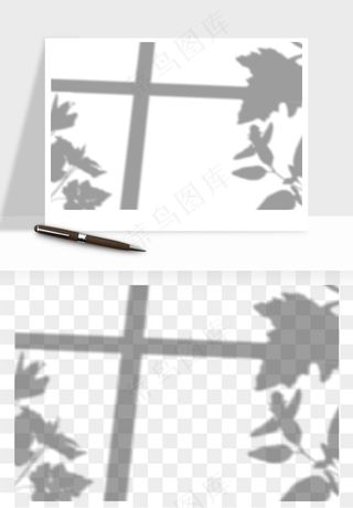 阴影植物窗户投影免抠元素