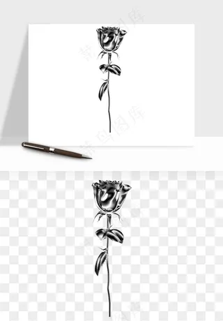 立体潮流金属质感小装饰png免抠