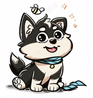 小狗宠物动物卡通插画免抠