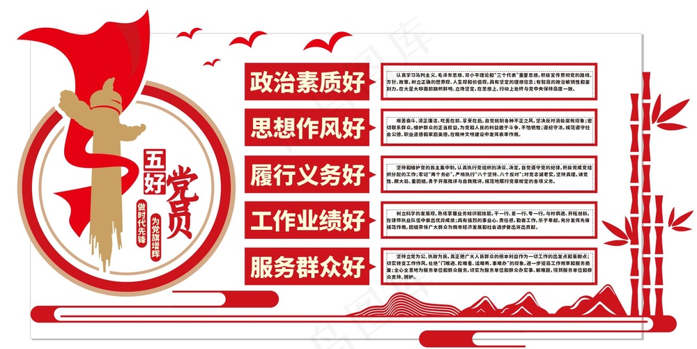 五好党员文化墙