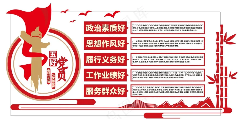 五好党员文化墙