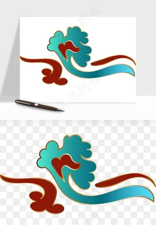 国潮敦煌云纹祥云云彩png免抠