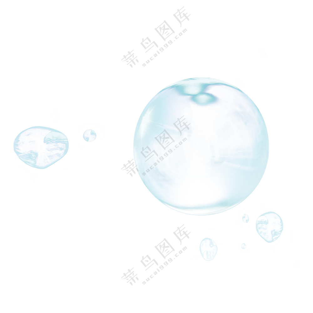 蓝色气泡免扣png