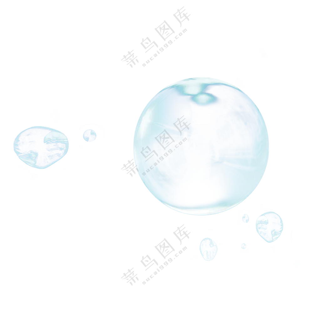 蓝色气泡免扣png