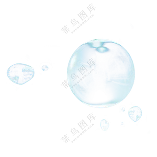 蓝色气泡免扣png