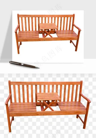 中式长椅长桌木桌png免抠