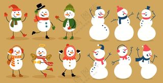 圣诞雪人矢量素材图片